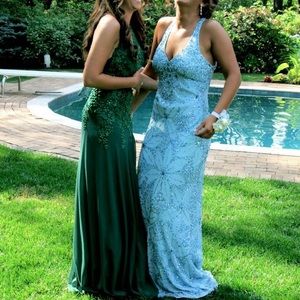 Adrianna Pappell Baby Blue Sequin Dress